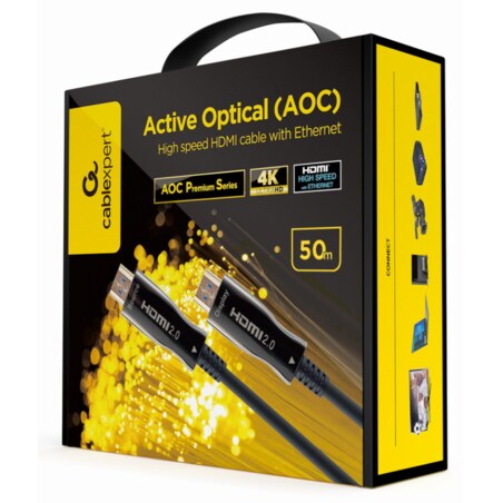 Gembird CCBP-HDMI-AOC-50M-02 cable HDMI HDMI tipo A (Estándar) Negro