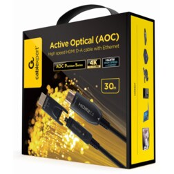 Gembird CCBP-HDMID-AOC-30M cable HDMI HDMI tipo A (Estándar) HDMI tipo D (Micro) Negro