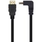 AISENS Cable HDMI V2.0 Acodado Premium Alta Velocidad / HEC 4K@60Hz 18Gbps, A/M-A/M, Negro, 1.0m