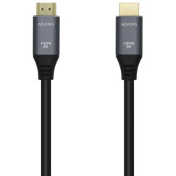 AISENS Cable HDMI V2.1 Ultra Alta Velocidad / HEC 8k@60Hz 48Gbps, A/M-A/M, Gris/Negro, 2.0m