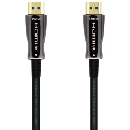 AISENS Cable HDMI V2.1 AOC Ultra Alta Velocidad / HEC 8k@60Hz 4k@120Hz 4:4:4 48Gbps, A/M-A/M, Negro, 20m