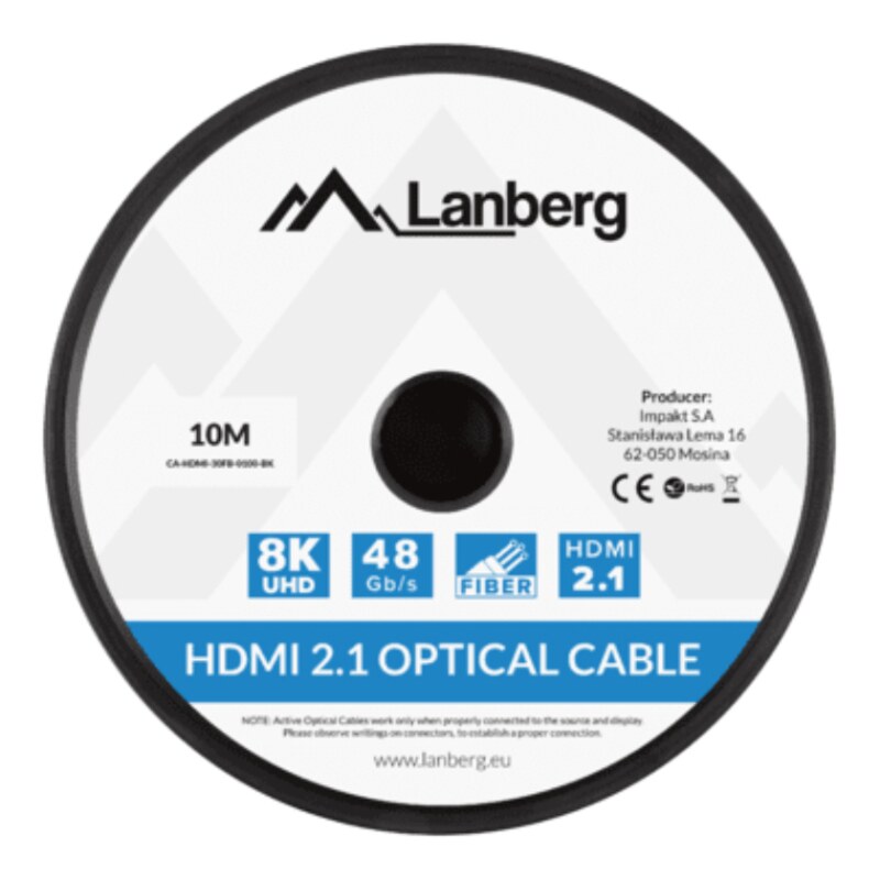 Lanberg CA-HDMI-30FB-0100-BK cable HDMI 10 m HDMI tipo A (Estándar) Negro