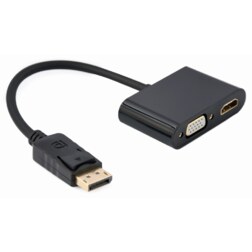 Gembird A-DPM-HDMIFVGAF-01 cable DisplayPort 0,1 m Negro