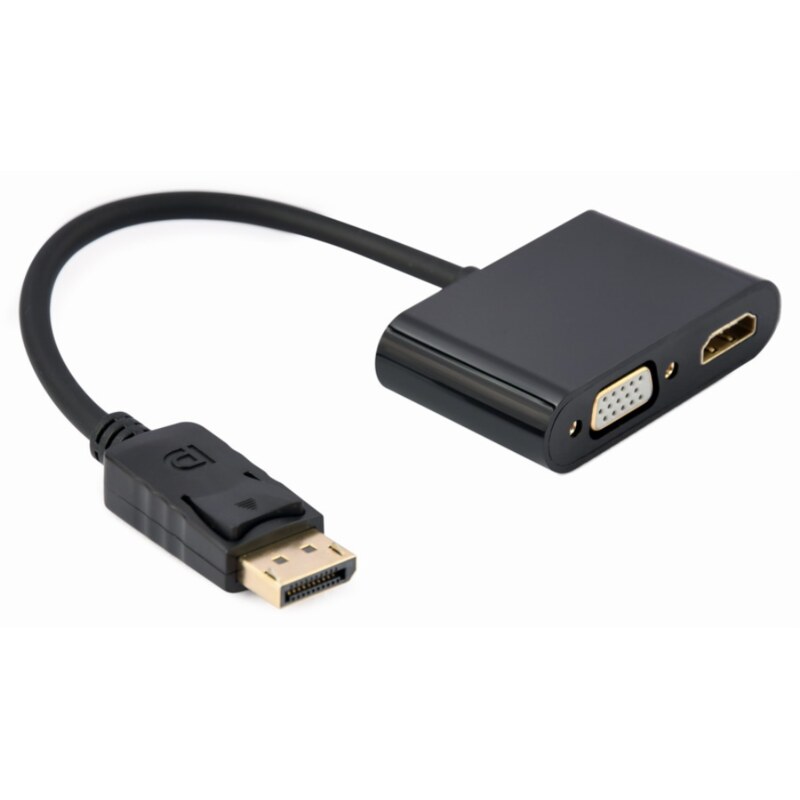 Gembird A-DPM-HDMIFVGAF-01 cable DisplayPort 0,1 m Negro