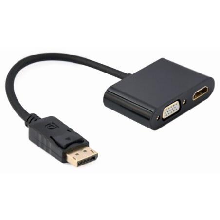 Gembird A-DPM-HDMIFVGAF-01 cable DisplayPort 0,1 m Negro