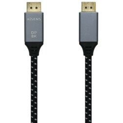 AISENS Cable Displayport V1.4 8k@60hz, DP/M-DP/M, Gris/Negro, 0.5m