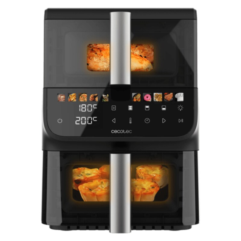 Cecotec Cecofry DuoLevel 10000 DuoSize Window Doble 10 L Independiente 2000 W Freidora de aire caliente Negro