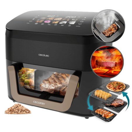 Cecotec Cecofry&Grill Smokin' 11000 Plus Sencillo 11 L Independiente 2900 W Freidora de aire caliente Negro