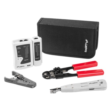Lanberg KIT DE HERRAMIENTAS PARA REDES NT-0301 - TESTER - PELACABLES - CRIMPADORA - HERRAMIENTA DE I