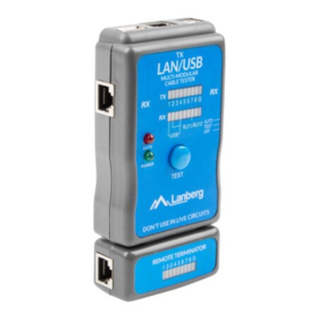 Lanberg NT-0403 comprobador de cables de red Comprobador de alimentación PoE Azul