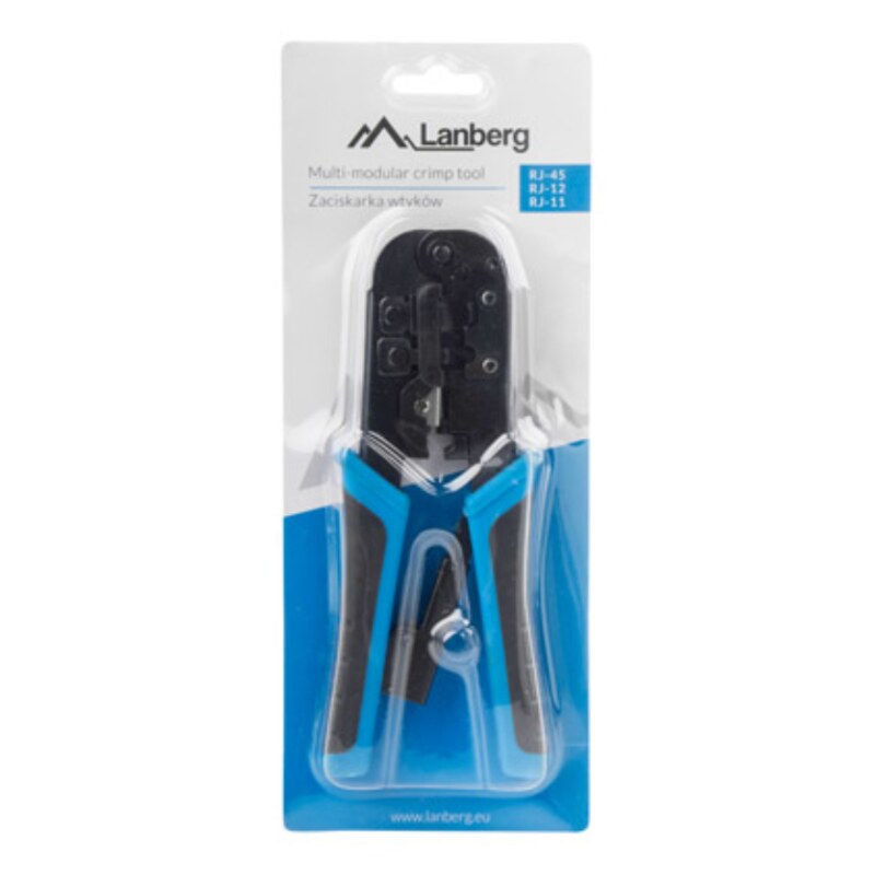 Lanberg NT-0201 crimpadora Herramienta para prensar Negro, Azul