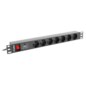 Lanberg PDU-07F-0200-BK unidad de distribución de energía (PDU) 7 salidas AC 1U Negro