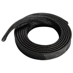 AISENS Organizador de cable poliéster 20mm, Negro, 1.0m