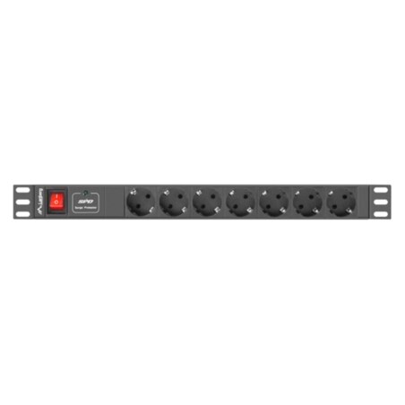 Lanberg PDU-07F-0200-IEC-BK unidad de distribución de energía (PDU) 7 salidas AC 1U Negro
