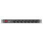 Lanberg PDU-07F-0200-IEC-BK unidad de distribución de energía (PDU) 7 salidas AC 1U Negro
