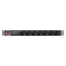 Lanberg PDU-PRO-07F-0200-BK unidad de distribución de energía (PDU) 6 salidas AC 1U Negro