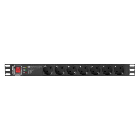 Lanberg PDU-PRO-07F-0200-BK unidad de distribución de energía (PDU) 6 salidas AC 1U Negro