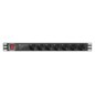 Lanberg PDU-PRO-07F-0200-BK unidad de distribución de energía (PDU) 6 salidas AC 1U Negro