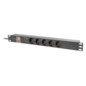 Lanberg PDU-05F-0200-BK unidad de distribución de energía (PDU) 5 salidas AC 1U Negro