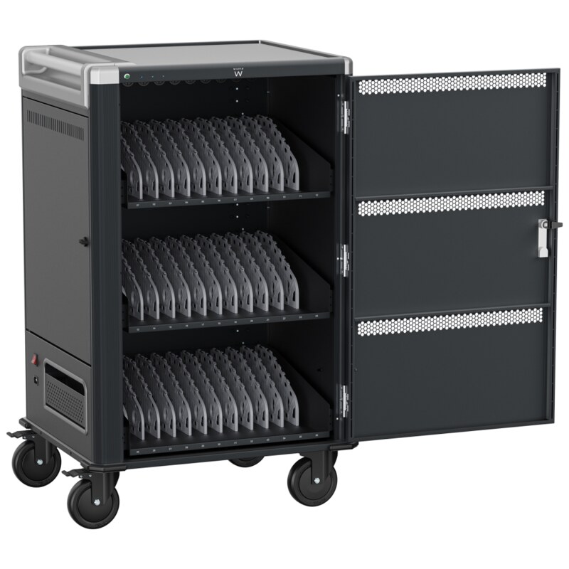 Ewent EW1701 carrito y armario de dispositivo portátil Armario de gestión y carga para dispositivos portátiles Negro, Gris