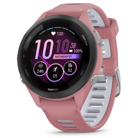 Garmin Forerunner 265S 2,79 cm (1.1") AMOLED 42 mm Digital 360 x 360 Pixeles Pantalla táctil Negro, Rosa Wifi GPS (satélite)