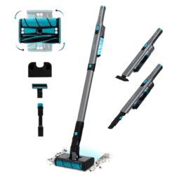 Cecotec Scoba 2100 Twice Aspiradora vertical Batería Secar Ciclónico Sin bolsa 210 W Negro, Azul 2,5 Ah