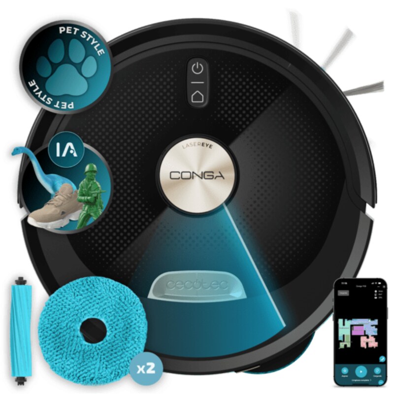 Cecotec Conga M100 Spin AI Negro