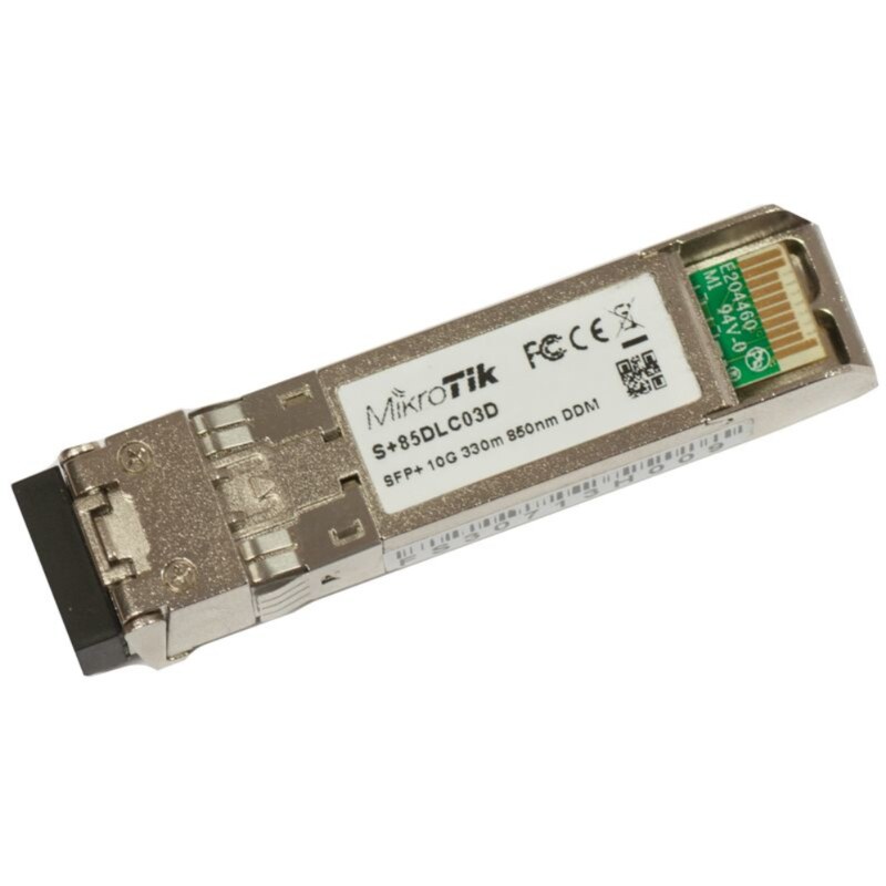Mikrotik S+85DLC03D red modulo transceptor Fibra óptica 10000 Mbit/s SFP+ 850 nm