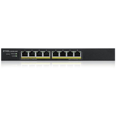 Zyxel GS1915-8EP Gestionado L2 Gigabit Ethernet (10/100/1000) Energía sobre Ethernet (PoE) Negro