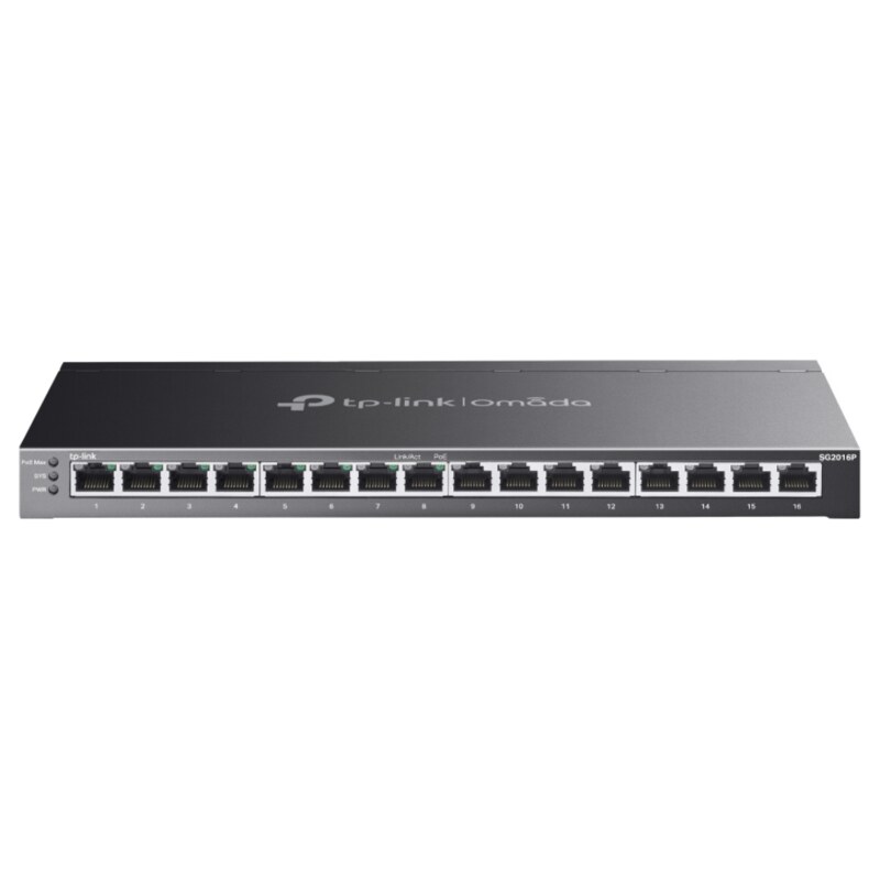 TP-Link Omada SG2016P switch Gestionado L2/L2+ Gigabit Ethernet (10/100/1000) Energía sobre Ethernet (PoE) Negro