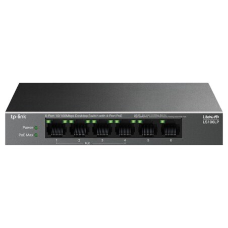 TP-Link LiteWave LS106LP switch No administrado Fast Ethernet (10/100) Energía sobre Ethernet (PoE) Negro