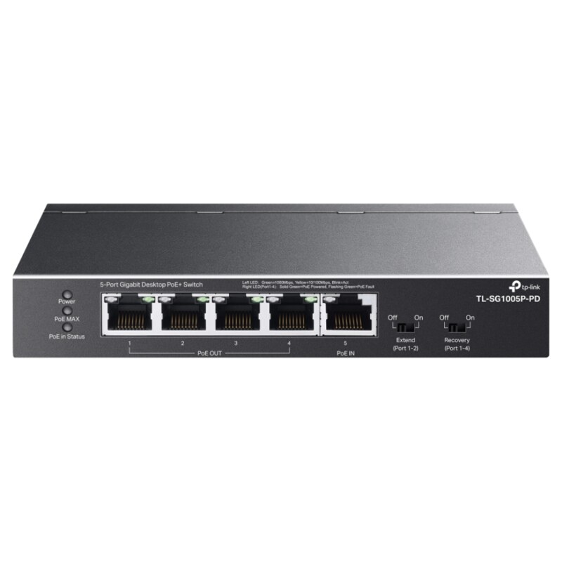 TP-Link TL-SG1005P-PD switch Gigabit Ethernet (10/100/1000) Energía sobre Ethernet (PoE) Negro