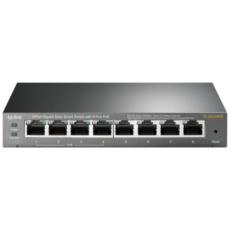 TP-Link TL-SG108PE Gestionado L2 Gigabit Ethernet (10/100/1000) Energía sobre Ethernet (PoE) Negro