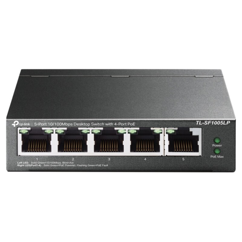 TP-Link TL-SF1005LP switch No administrado Fast Ethernet (10/100) Energía sobre Ethernet (PoE) Negro