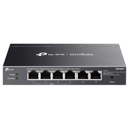 TP-Link Omada ES206GP switch Gestionado Gigabit Ethernet (10/100/1000) Energía sobre Ethernet (PoE) Negro