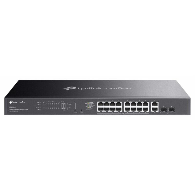 TP-Link Omada ES220GMP switch Gestionado L2 Gigabit Ethernet (10/100/1000) Energía sobre Ethernet (PoE) Negro