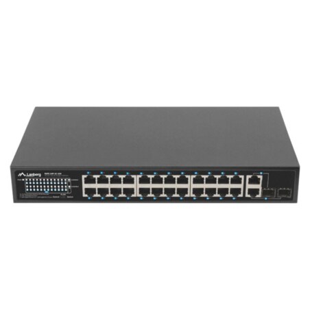 Lanberg RSFE-24P-2C-250 switch No administrado Gigabit Ethernet (10/100/1000) Energía sobre Ethernet (PoE) 1U Negro