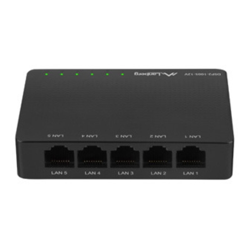 Lanberg DSP2-1005-12V switch No administrado Gigabit Ethernet (10/100/1000) Negro