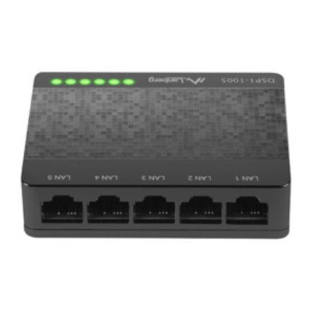 Lanberg DSP1-1005 switch No administrado Gigabit Ethernet (10/100/1000) Negro, Gris