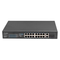 Lanberg RSFE-16P-2C-250 switch No administrado Gigabit Ethernet (10/100/1000) Energía sobre Ethernet (PoE) 1U Negro