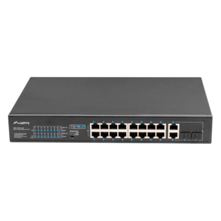 Lanberg RSFE-16P-2C-250 switch No administrado Gigabit Ethernet (10/100/1000) Energía sobre Ethernet (PoE) 1U Negro