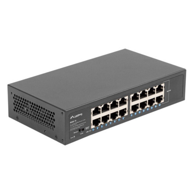 Lanberg RSGE-16 switch No administrado Gigabit Ethernet (10/100/1000) 1U Negro