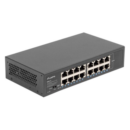 Lanberg RSGE-16 switch No administrado Gigabit Ethernet (10/100/1000) 1U Negro