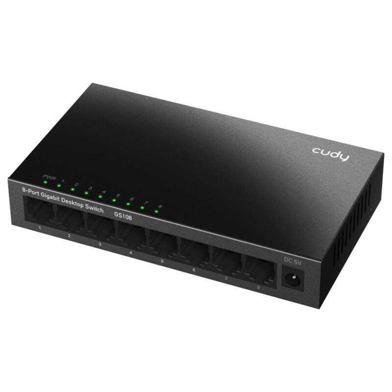Cudy GS108 switch No administrado Gigabit Ethernet (10/100/1000) Negro