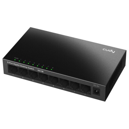 Cudy GS108 switch No administrado Gigabit Ethernet (10/100/1000) Negro