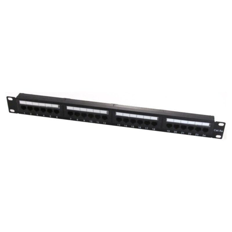 WP 19" Patch Panel Cat.6a UTP 24 RJ45 ports 1U