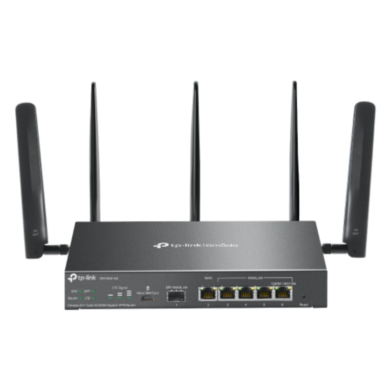 TP-Link Omada ER706W-4G router inalámbrico Gigabit Ethernet Doble banda (2,4 GHz / 5 GHz) Negro