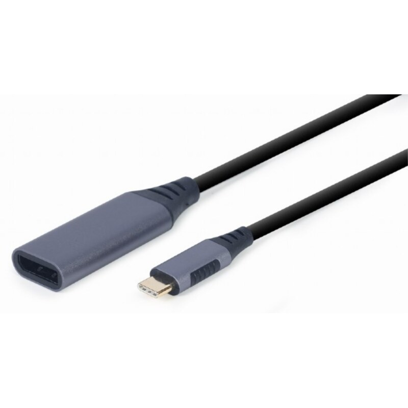 Gembird A-USB3C-DPF-01 adaptador de cable de vídeo 0,15 m USB Tipo C DisplayPort Negro, Gris
