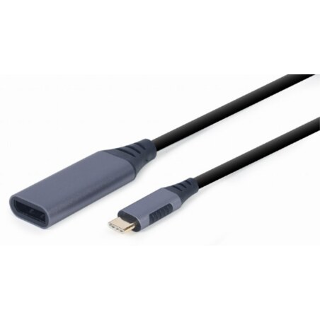 Gembird A-USB3C-DPF-01 adaptador de cable de vídeo 0,15 m USB Tipo C DisplayPort Negro, Gris