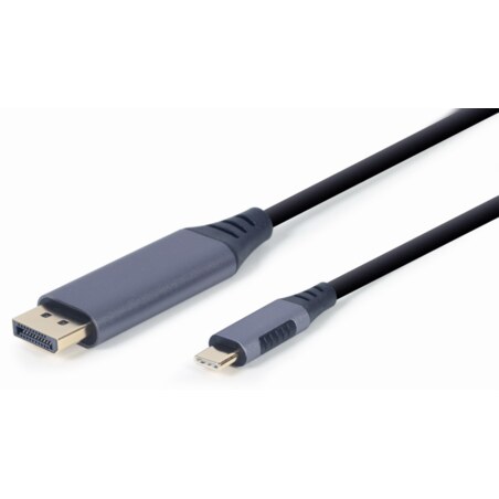 Gembird CC-USB3C-DPF-01-6 adaptador de cable de vídeo 1,8 m USB Tipo C DisplayPort Negro, Gris